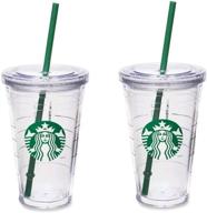 ☕️ set of 2 starbucks 16oz grande insulated travel tumblers with double wall acrylic for improved thermal retention logo