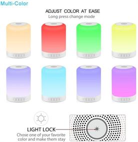 img 3 attached to 🌙 Ersculleo Touch Bedside Lamp with Bluetooth Speaker - Dimmable Table Lamp, Color Changing Night Light
