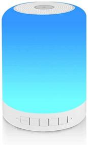 img 4 attached to 🌙 Ersculleo Touch Bedside Lamp with Bluetooth Speaker - Dimmable Table Lamp, Color Changing Night Light