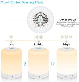 img 2 attached to 🌙 Ersculleo Touch Bedside Lamp with Bluetooth Speaker - Dimmable Table Lamp, Color Changing Night Light