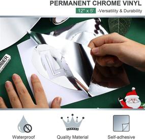 img 3 attached to ✨ Premium Chrome Adhesive Craft Vinyl: Glossy, Durable & Compatible with Cricut, Silhouette, and More! (Silver, 12 Inch x 5 Feet)