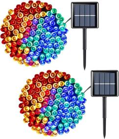 img 4 attached to 🎄 Outdoor Waterproof Solar Christmas Lights - 2 Pack, 66ft Each with 200 Multicolor LED Solar String Lights, 8 Modes for Garden, Yard, Tree, Party, Patio, Fence - Ideal for Holiday, Wedding Decoration