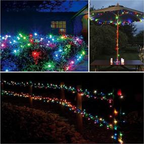 img 1 attached to 🎄 Outdoor Waterproof Solar Christmas Lights - 2 Pack, 66ft Each with 200 Multicolor LED Solar String Lights, 8 Modes for Garden, Yard, Tree, Party, Patio, Fence - Ideal for Holiday, Wedding Decoration