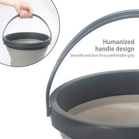 img 2 attached to 🪣 Portable Foldable Water Bucket - Mgufrt Handy Bucket with 2.6 Gallon Capacity, Ideal for Fishing, Cleaning, Gardening, Camping, and Outdoor Survival