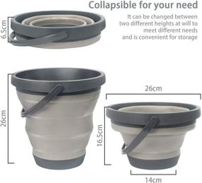 img 3 attached to 🪣 Portable Foldable Water Bucket - Mgufrt Handy Bucket with 2.6 Gallon Capacity, Ideal for Fishing, Cleaning, Gardening, Camping, and Outdoor Survival