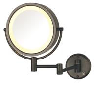 🪞 jerdon hl75bzd: 8.5-inch lighted wall mount makeup mirror - 8x magnification, bronze finish logo