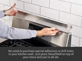 img 3 attached to StoveShelf Magnetic Shelf for Kitchen Stove - 🔥 Stainless Steel - 30-Inch Length - Easy Kitchen Storage Solution