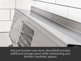 img 1 attached to StoveShelf Magnetic Shelf for Kitchen Stove - 🔥 Stainless Steel - 30-Inch Length - Easy Kitchen Storage Solution