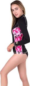 img 1 attached to IST Womens Sleeve Spandex Floral Sports & Fitness for Water Sports