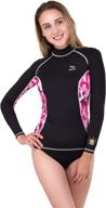 ist womens sleeve spandex floral sports & fitness for water sports logo