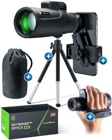 img 4 attached to 🔭 CRAFTRONIC 12x50 Monocular Telescope SkySense - BAK4 Prism Optics, FMC Multi-Coated Lens, Waterproof & Shockproof (2021 Night Vision) - Full Package Gear