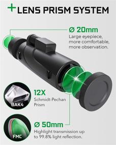 img 2 attached to 🔭 CRAFTRONIC 12x50 Monocular Telescope SkySense - BAK4 Prism Optics, FMC Multi-Coated Lens, Waterproof & Shockproof (2021 Night Vision) - Full Package Gear