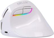 🖱️ delux wireless small vertical mouse: silent ergonomic mice for comfortable navigation, rechargeable dual mode with bt 4.0 and usb nano receiver - m618mini-white logo