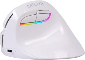 img 4 attached to 🖱️ DELUX Wireless Small Vertical Mouse: Silent Ergonomic Mice for Comfortable Navigation, Rechargeable Dual Mode with BT 4.0 and USB Nano Receiver - M618mini-White