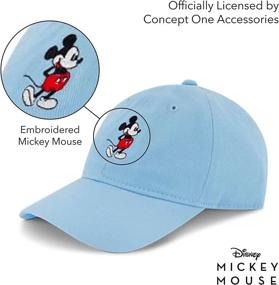 img 1 attached to 🐭 Authentic Concept One Disney Mickey Mouse Baseball Hat: Premium Washed Twill, Adjustable Dad Cap