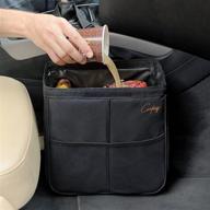 🚗 premium car trash bag: 3 gallons, triple-layer, waterproof, foldable - large, black logo