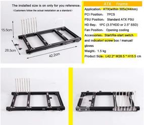 img 1 attached to 🖥️ Мини ITX MATX ATX ПК Тестовая стойка Open Air Frame Overclock Case Компьютер Маунт Алюминиевый Шасси для HTPC Графические карты - Безграничная универсальность и производительность!