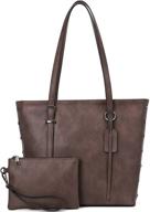 👜 classy and versatile handbag: genuine leather shoulder handle satchel for women with matching wallet logo