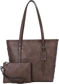 img 4 attached to 👜 Classy and Versatile Handbag: Genuine Leather Shoulder Handle Satchel for Women with Matching Wallet