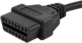 img 1 attached to Эффективный кабель с разъемом OBD II Y-разветвителя под углом 30 см / 12 дюймов iKKEGOL: 1x мужской и 2x женских порта J1962 адаптерная кабельная провода