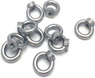🔩 antrader 10pcs 304 stainless steel m8 lifting eye threaded nut - durable ring shape for efficient vertical hoisting logo