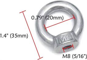 img 1 attached to 🔩 Antrader 10pcs 304 Stainless Steel M8 Lifting Eye Threaded Nut - Durable Ring Shape for Efficient Vertical Hoisting