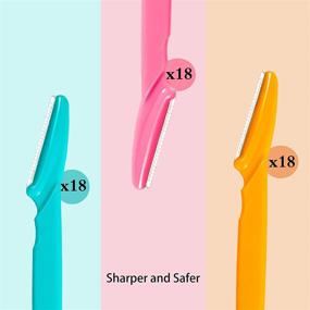 img 1 attached to 🪒 54 Pcs Eyebrow Razors with Safety Cover - Face Razor for Women and Men: Smooth Away Peach Fuzz and Shape Eyebrows Effortlessly - Easy-to-Use Eyebrow Knife in 3 Colors