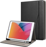 📱 fintie ipad 10.2 inch case - multi-angle viewing folio cover with smart stand, pocket, pencil holder, auto wake/sleep - compatible with ipad 9th / 8th / 7th generation (2021/2020/2019), black logo