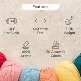 img 3 attached to TYH Supplies 20-Pack 22 Yard Assorted Colors 🧶 Acrylic Yarn Skeins: Ideal for Compact Knitting and Crochet Projects