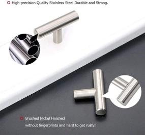 img 2 attached to Homdiy HD201SN Kitchen Cabinet Knobs: Sleek Brushed Nickel 10-Pack for Modern Cabinet Hardware - Ideal for Dresser Drawers, Metal Drawer Pulls, and More!