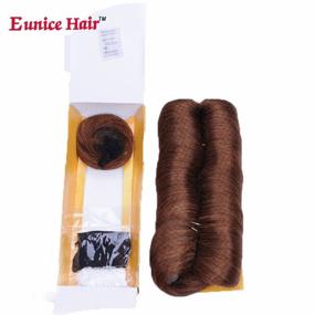 img 1 attached to 💇 Eunice Hair 28 Piece #30 Human Hair Weaves with Top Closure: Premium Brown Brazilian Virgin Hair Weave, Wavy Curly Short 27Pcs Hair with Closure + Free Wig (#30)