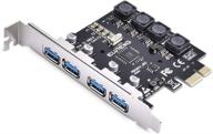 💻 eluteng pcie usb 3.0 card with 4 ports expansion - super speed 5gbps pci express usb3 hub controller adapter for windows 10/8.1/8/7/xp/vista - self powered - no additional power supply required logo