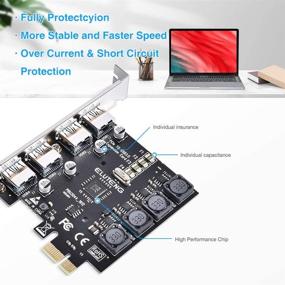 img 1 attached to 💻 ELUTENG PCIe USB 3.0 Card with 4 Ports Expansion - Super Speed 5Gbps PCI Express USB3 Hub Controller Adapter for Windows 10/8.1/8/7/XP/Vista - Self Powered - No Additional Power Supply Required