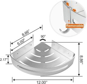 img 2 attached to Эффективная и удобная полка для душа Homde 3 штуки: настенный органайзер без сверления с угловым хранением, алюминиевая стойка и 2 крючка для кухни и ванной комнаты.