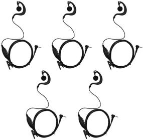 img 4 attached to 🎧 Pack of 5 G Shape Clip-Ear Headset Earpieces with PTT, Compatible with Motorola MH230R MS350R MT350R - GoodQbuy Two Way Radio