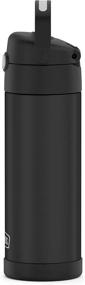 img 2 attached to 🧊 Stainless Steel Vacuum Insulated Bottle - THERMOS FUNTAINER 16oz with Wide Spout Lid, Black Matte - Enhanced SEO