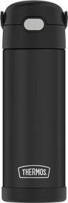 img 3 attached to 🧊 Stainless Steel Vacuum Insulated Bottle - THERMOS FUNTAINER 16oz with Wide Spout Lid, Black Matte - Enhanced SEO