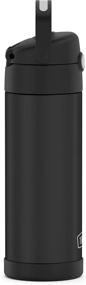 img 1 attached to 🧊 Stainless Steel Vacuum Insulated Bottle - THERMOS FUNTAINER 16oz with Wide Spout Lid, Black Matte - Enhanced SEO