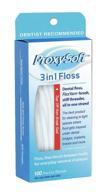 🦷 optimal teeth flossing 3-in-1 dental floss: pre-cut ortho floss threaders for braces, tight spaces, bridges, implants. includes soft proxy brush and stiff threader flosser - 1 pack logo