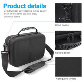 img 1 attached to 🎮 Nintendo Switch Carrying Case - Large Portable Hard Shell Bag for Console, Pro Controller, Dock, with Soft Lining, Shoulder Strap - Holds 18 Games - Black