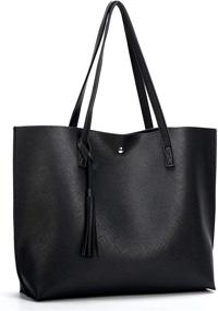 img 3 attached to 👜 Nodykka Women Tote Bags: Stylish PU Faux Leather Satchel Handbags with Tassel Detailing