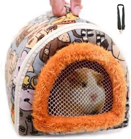 img 4 attached to Convenient Portable Small Animal Hedgehog Carrier Bag with Detachable Strap – Ideal for Traveling with Hamsters, Guinea Pigs, Rats, and Chinchillas