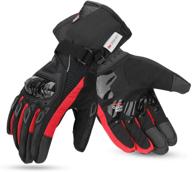 🧤 kemimoto waterproof winter motorcycle gloves for men - hard knuckle protection & touchscreen - red, medium size logo