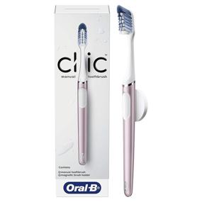 img 3 attached to 🪥 Oral-B Clic Rose Manual Toothbrush with Brush Head and Magnetic Holder: Efficient Dental Care