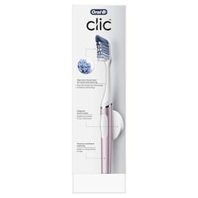 img 2 attached to 🪥 Oral-B Clic Rose Manual Toothbrush with Brush Head and Magnetic Holder: Efficient Dental Care