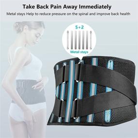 img 3 attached to 👨 FREETOO Air Mesh Back Brace with 7 Stays: Effective Lower Back Pain Relief & Adjustable Support Belt for Work, Sciatica, Scoliosis – Men and Women (M, Waist: 36''-44''), Black