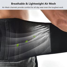 img 1 attached to 👨 FREETOO Air Mesh Back Brace with 7 Stays: Effective Lower Back Pain Relief & Adjustable Support Belt for Work, Sciatica, Scoliosis – Men and Women (M, Waist: 36''-44''), Black