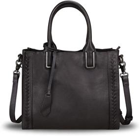 img 4 attached to Genuine Leather Satchel Handmade Shoulder Women's Handbags & Wallets for Totes