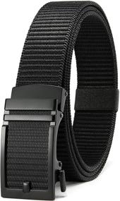 img 4 attached to 👔 CHAOREN Ratchet Nylon Casual Adjustable Men's Belts: The Ultimate Fashion Accessory