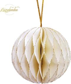 img 1 attached to 🎉 NICROLANDEE Paper Honeycomb Party Decorations: Mini Glitter Edge Ornaments for Festive Tree Decor, Christmas & New Year's Parties, Home & Nursery